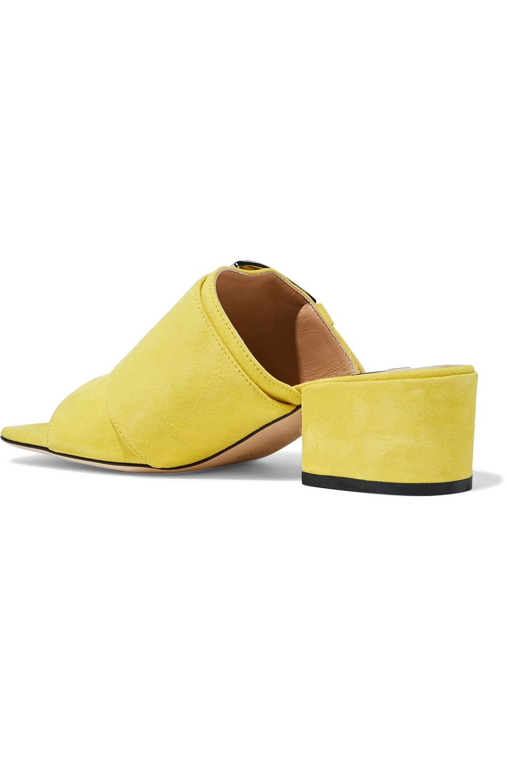 SERGIO ROSSI Buckled suede mules