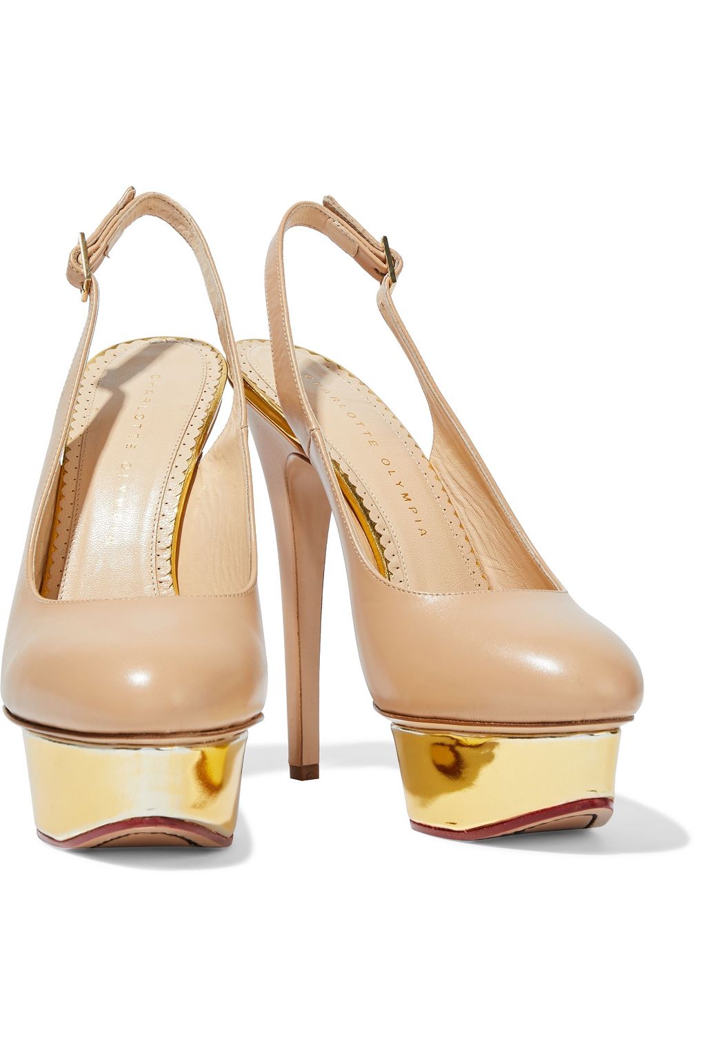 CHARLOTTE OLYMPIA Dolly leather platform slingback pumps
