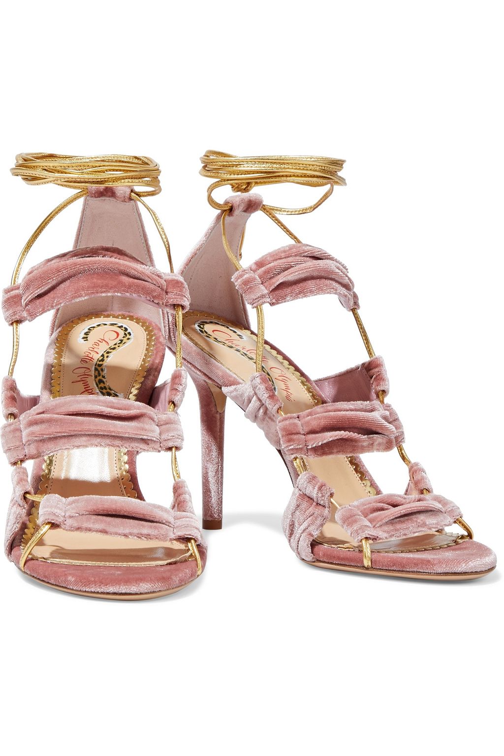 CHARLOTTE OLYMPIA Temptress ruched velvet sandals