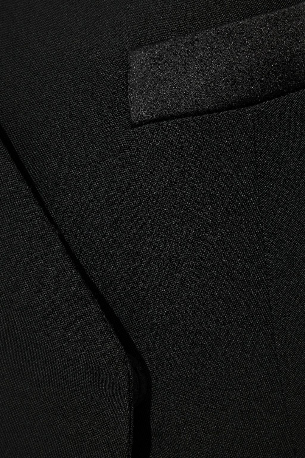 BALMAIN Satin-trimmed grain de poudre wool blazer
