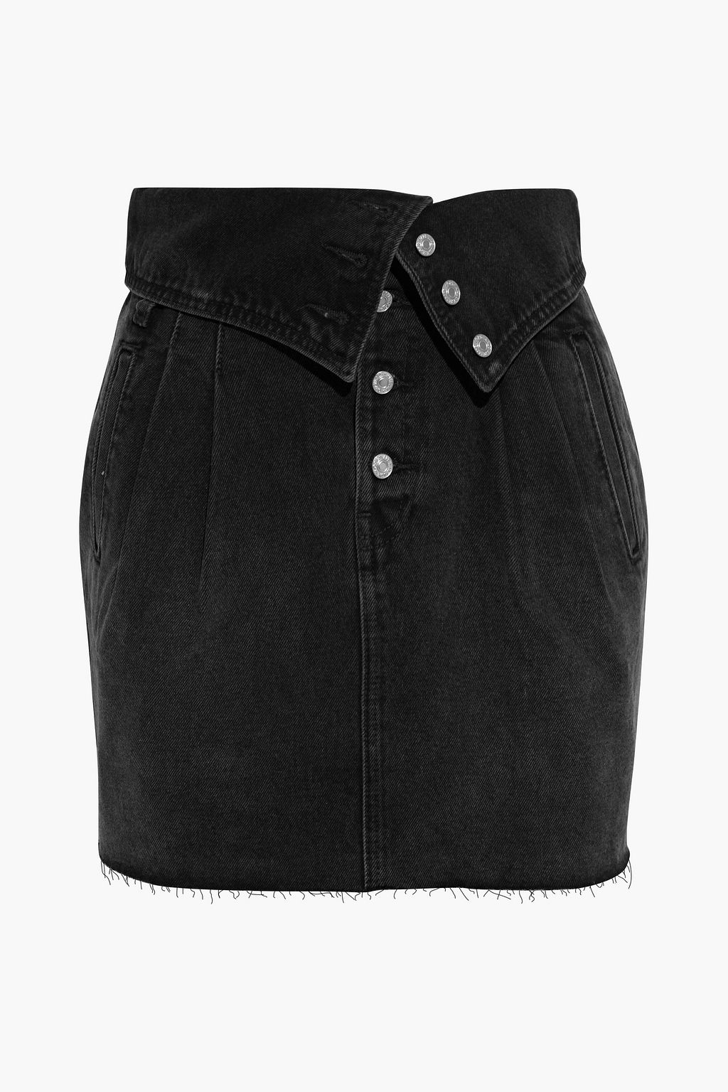 RE/DONE 80s fold-over frayed denim mini skirt | Sale up to 70% off ...