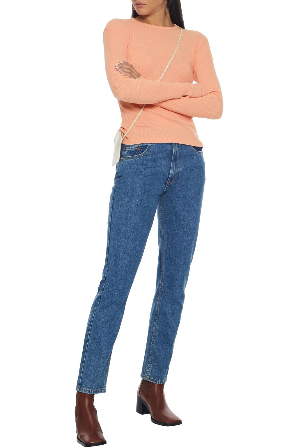 RE/DONE BY HANES 60s Slim ribbed cotton-jersey top
