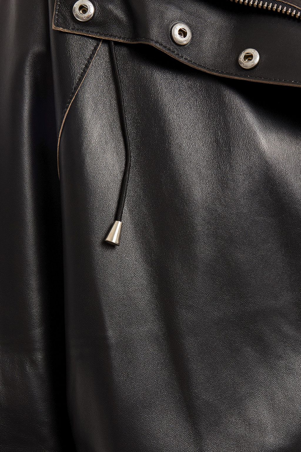 STAND STUDIO Oversized leather hooded coat