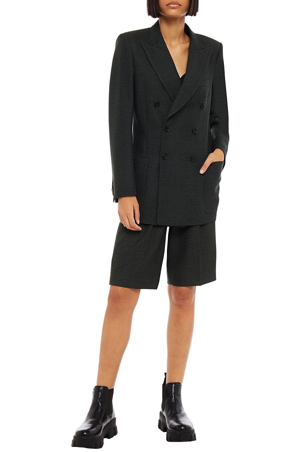 MAISON MARGIELA Doppelreihiger Blazer aus melierter Wolle