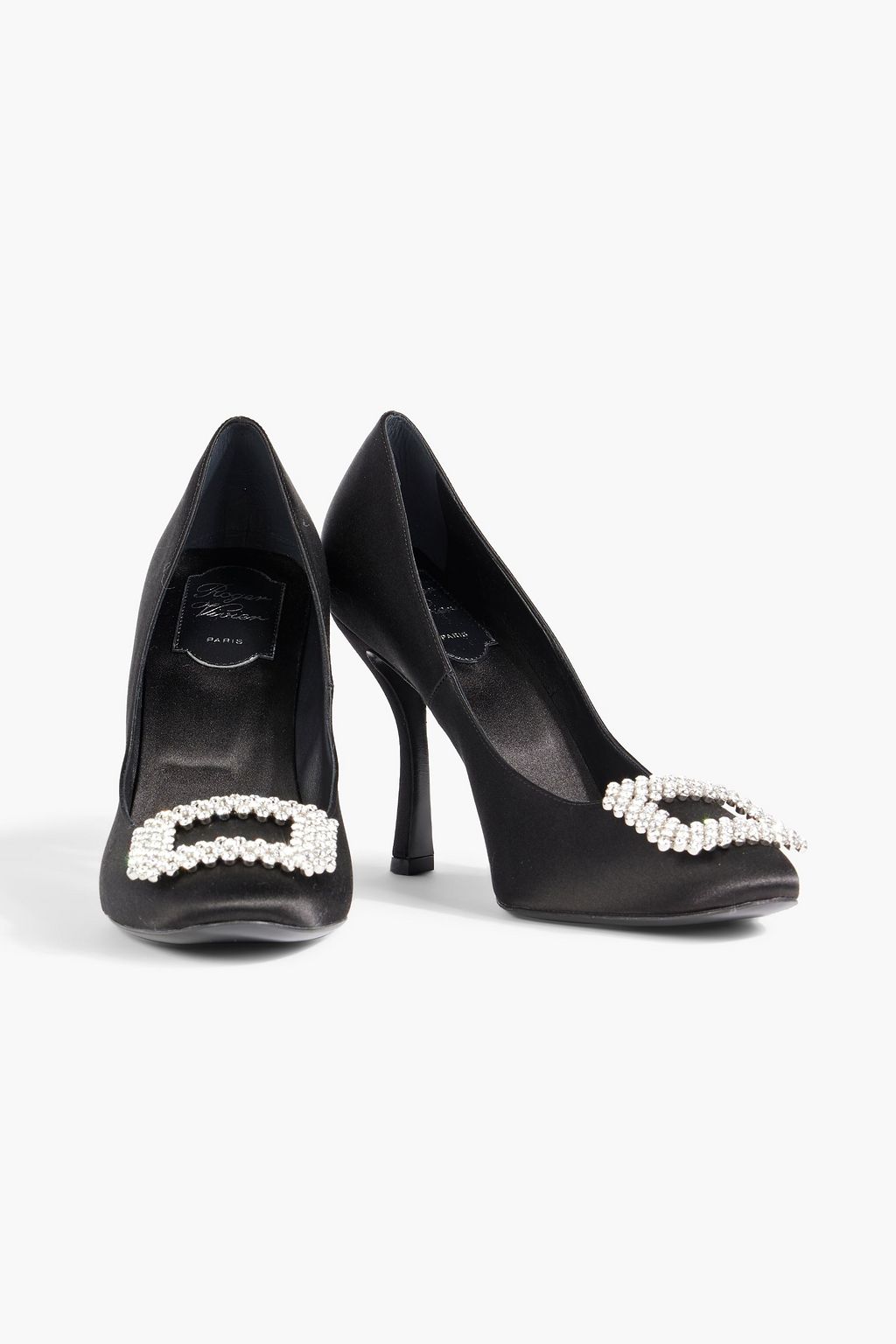 ROGER VIVIER Vertigo Diadem 100 embellished satin pumps