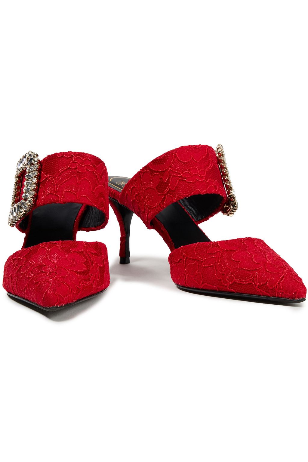 ROGER VIVIER クリスタル付き コードレース ミュール
