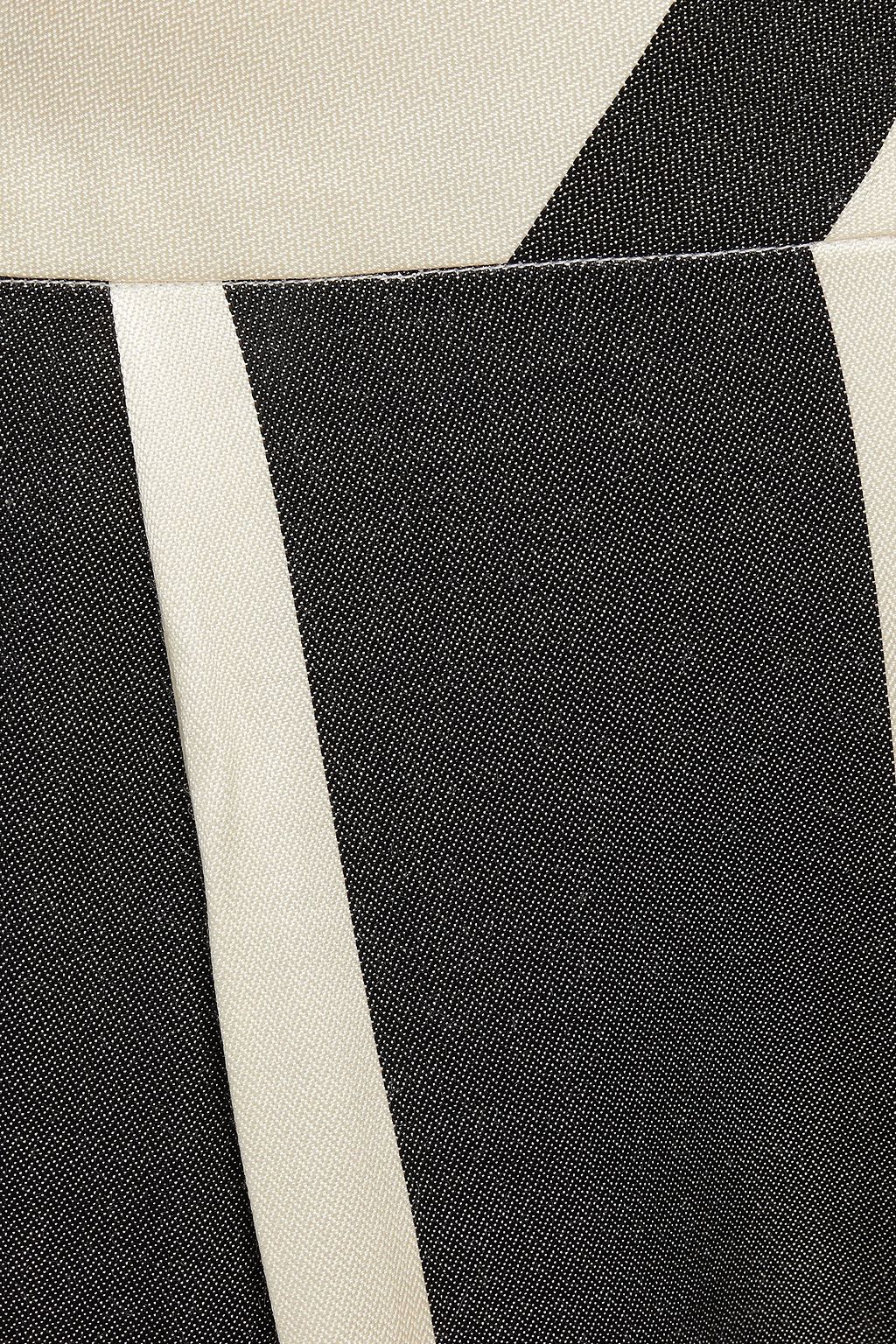MICHELLE MASON Pleated striped satin-jacquard tapered pants