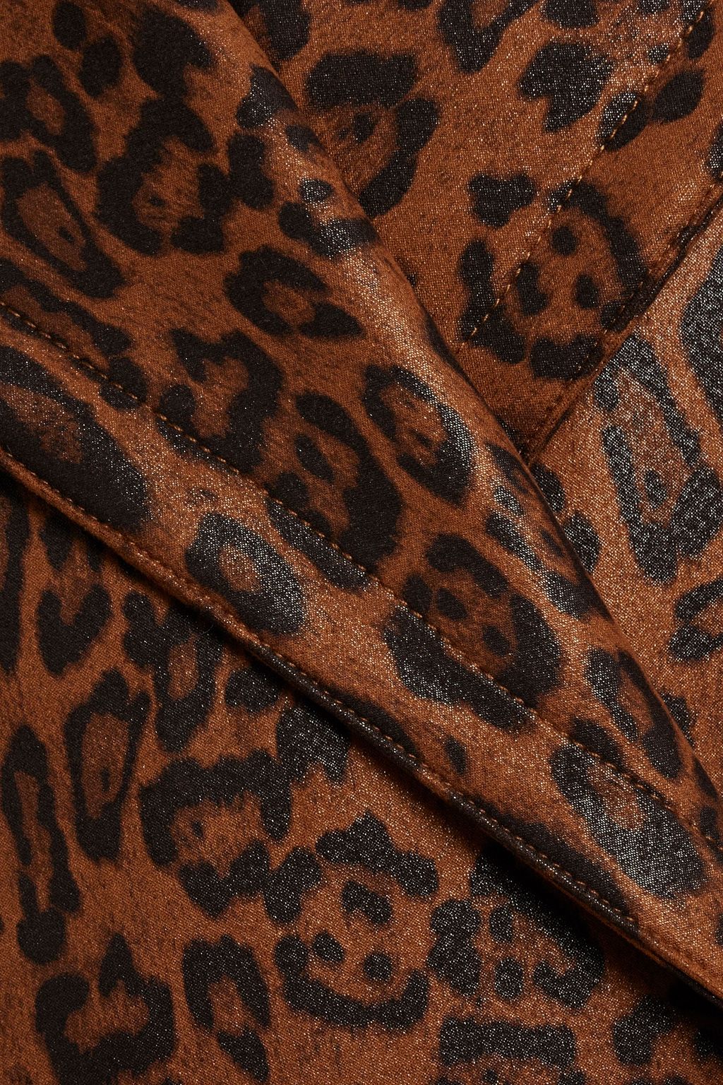 STAND STUDIO Shelby leopard-print metallic woven trench coat