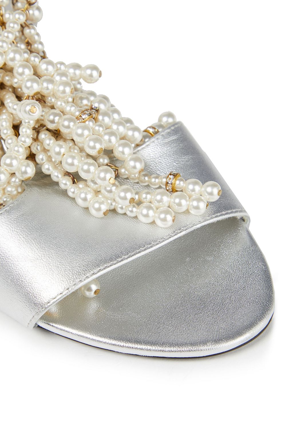 ROGER VIVIER Sin 65 embellished metallic leather sandals