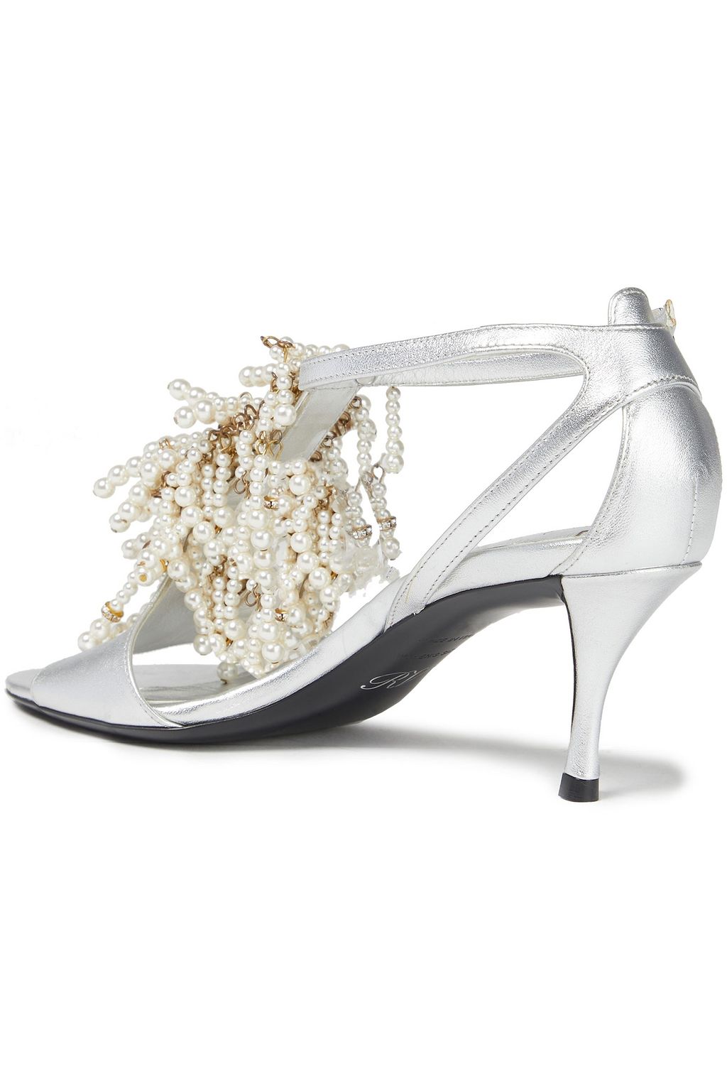 ROGER VIVIER Sin 65 embellished metallic leather sandals