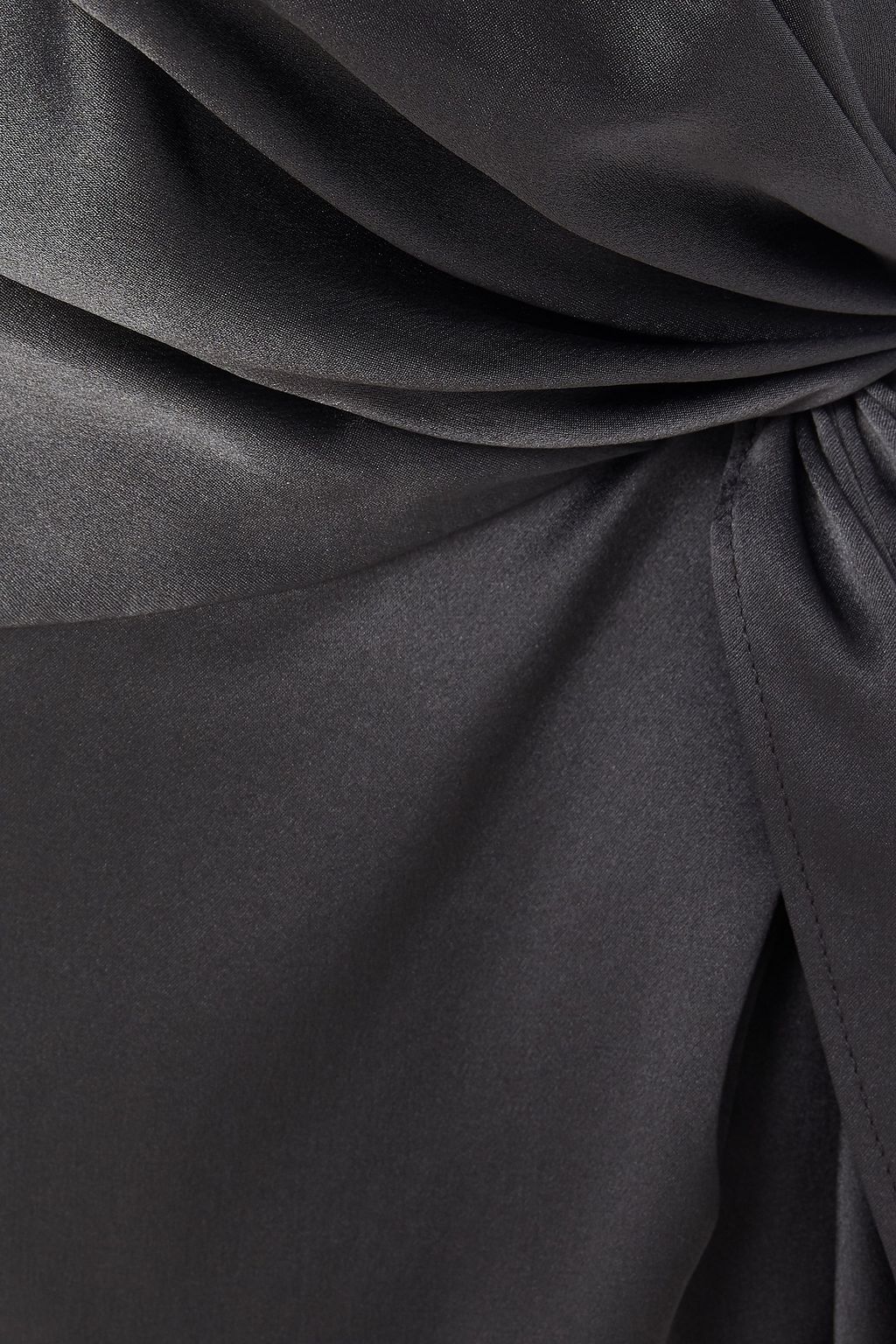 MICHELLE MASON One-shoulder twisted silk-satin top