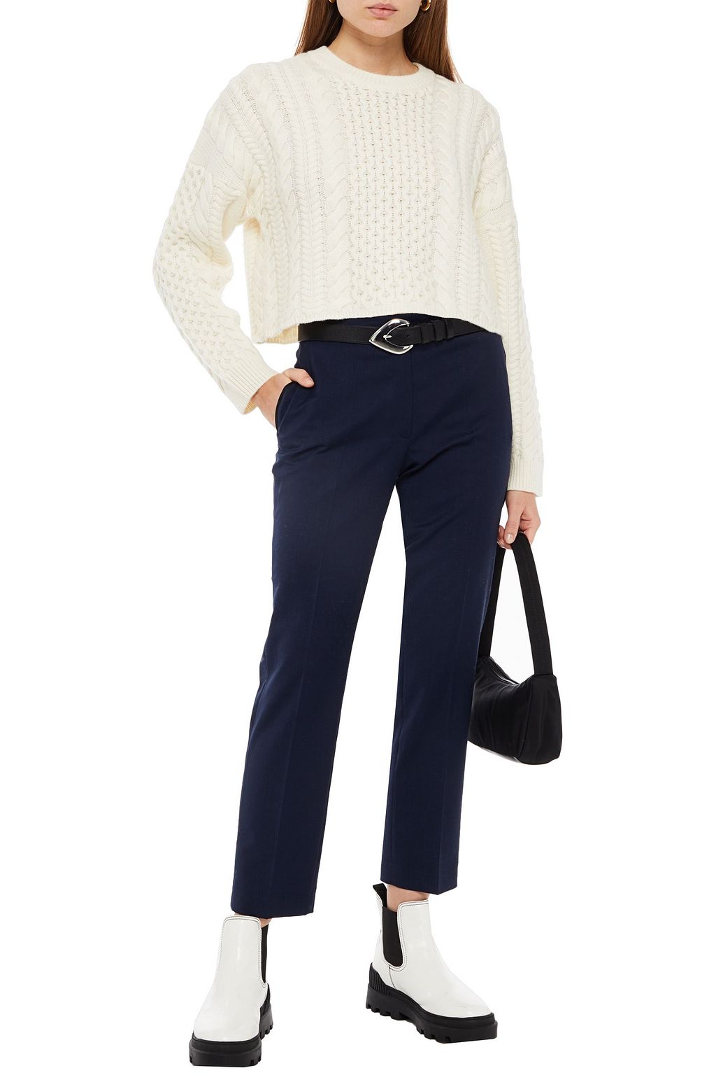 BAUM UND PFERDGARTEN Nenna satin-trimmed twill slim-leg pants