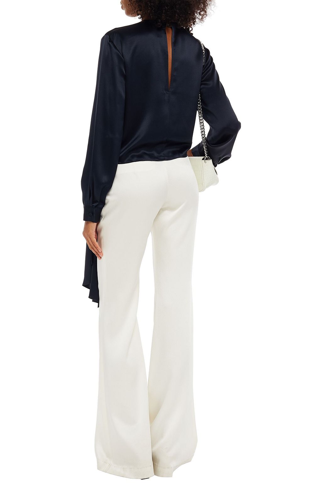 MICHELLE MASON Knotted silk-charmeuse top