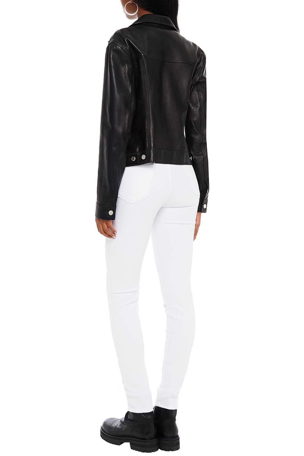 J BRAND Button-detailed high-rise skinny jeans