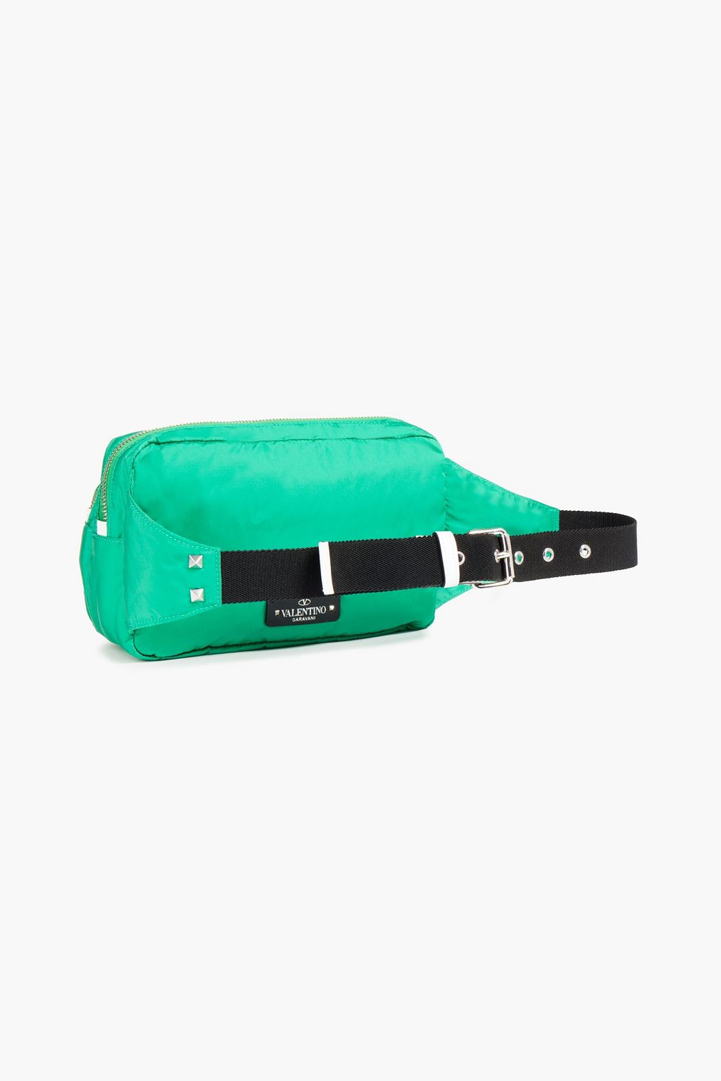 VALENTINO GARAVANI Leather-trimmed studded shell belt bag