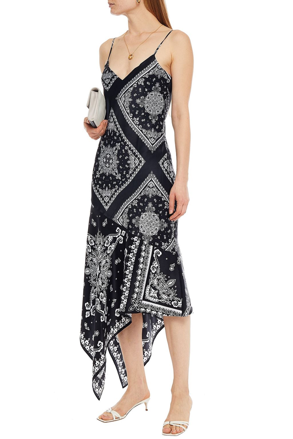 CAMI NYC Becky printed silk-satin midi slip dress