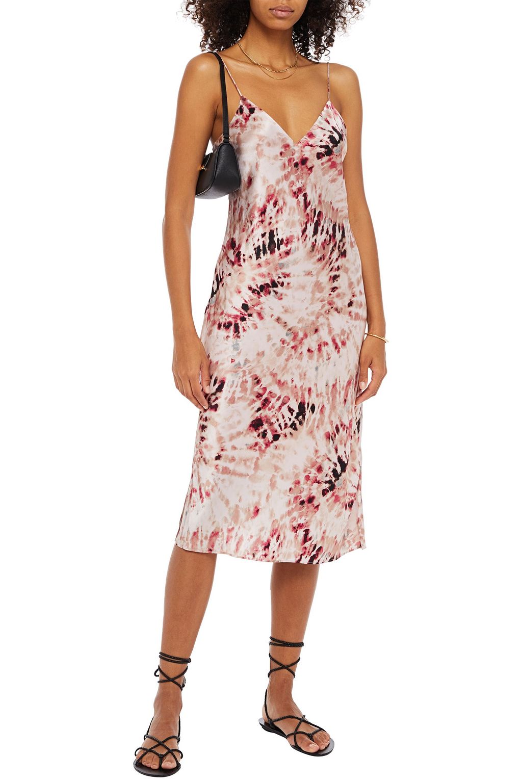 CAMI NYC Raven tie-dyed silk-charmeuse midi slip dress