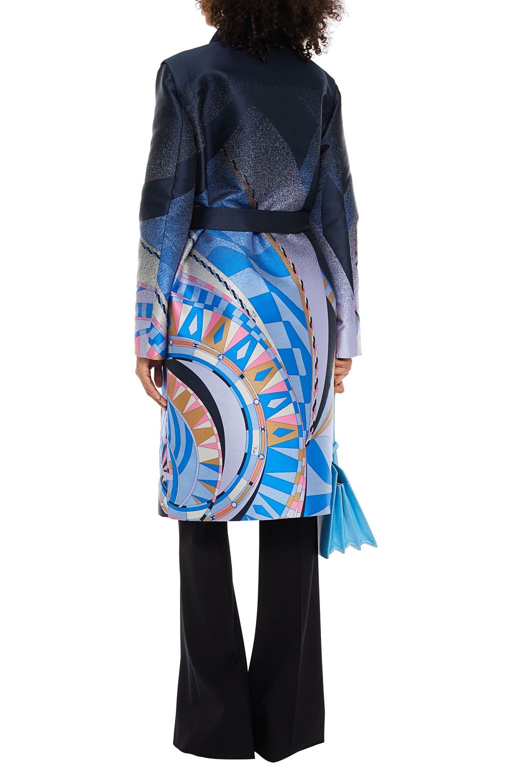 PUCCI Belted printed satin-twill coat