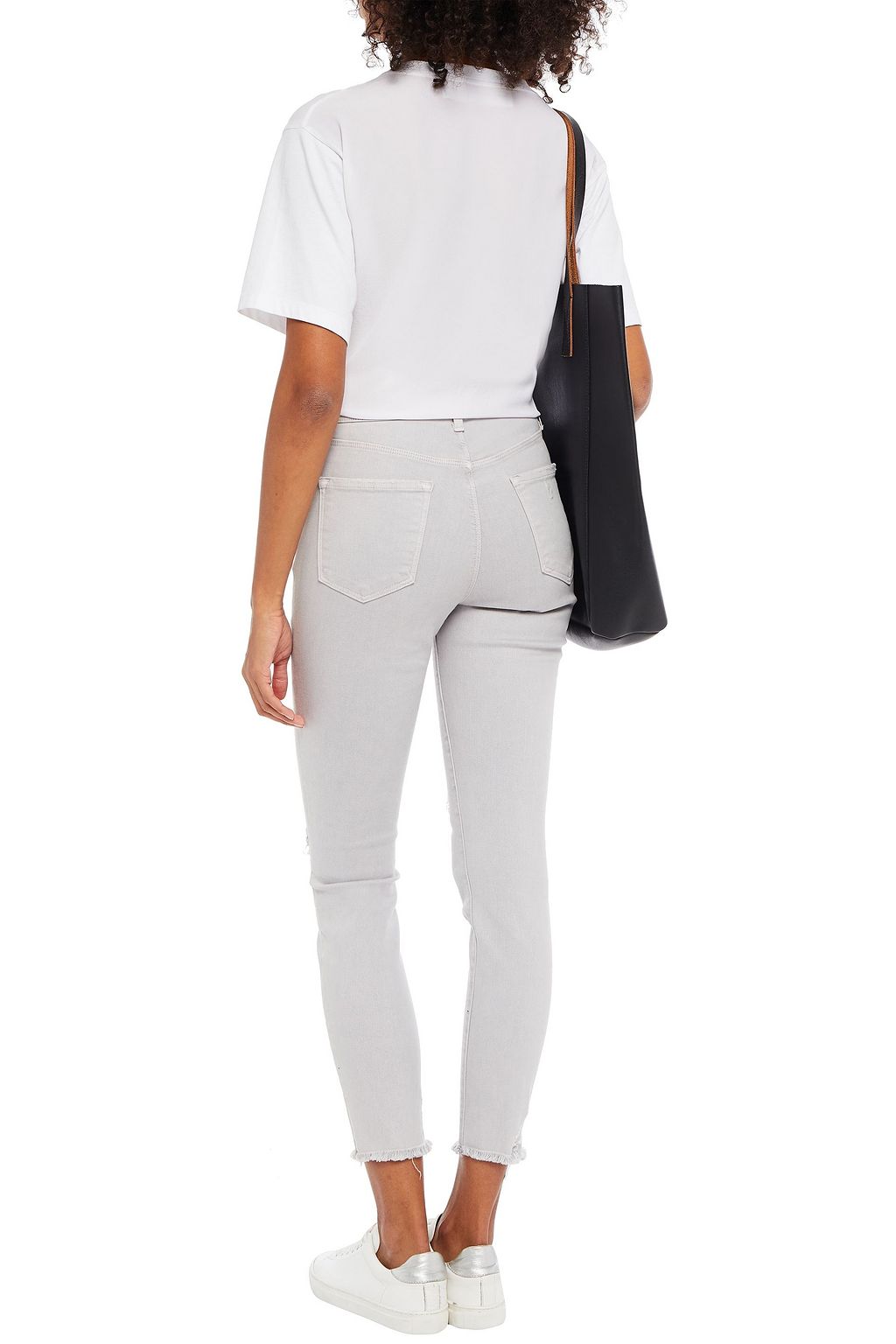 J BRAND Distressed mid-rise skinny jeans