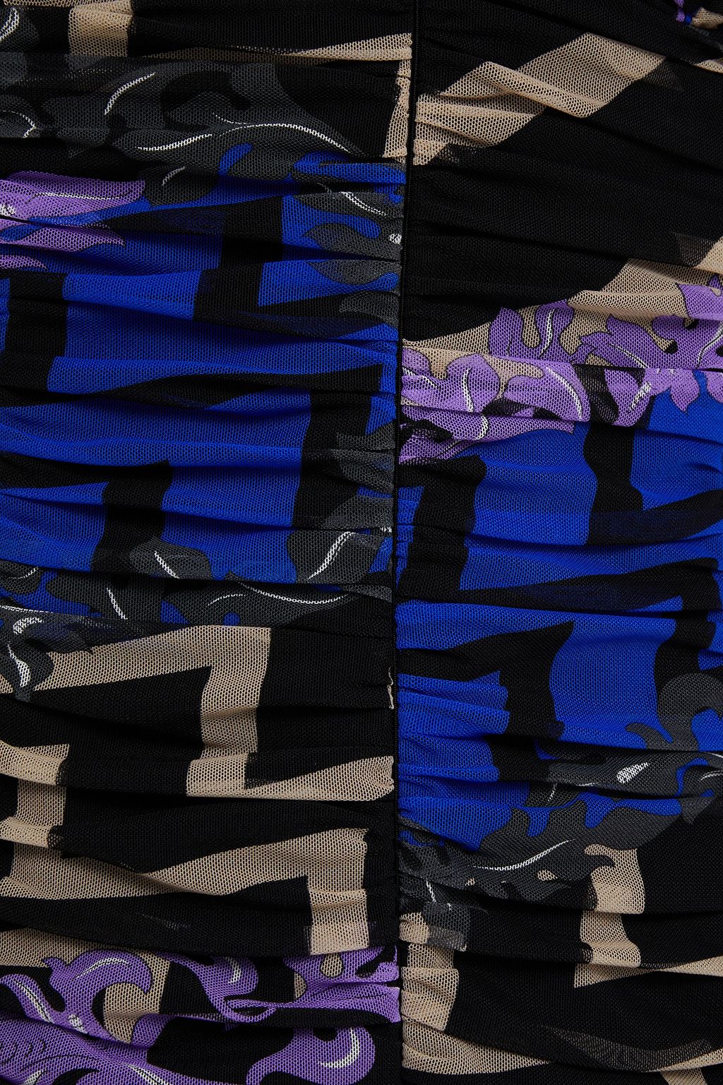 KOCHÉ X PUCCI Ruched printed stretch-tulle mini dress