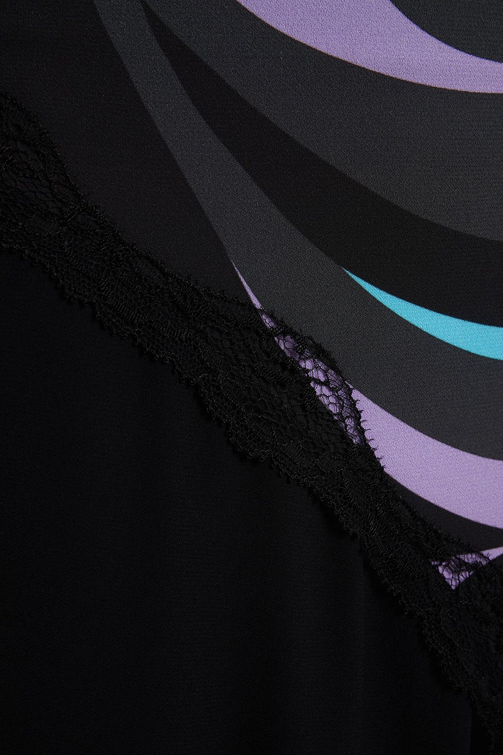 KOCHÉ X PUCCI Lace-trimmed printed cady skirt