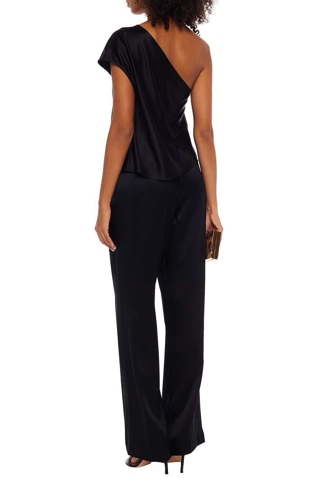 MICHELLE MASON Cumberbund silk-charmeuse wide-leg pants