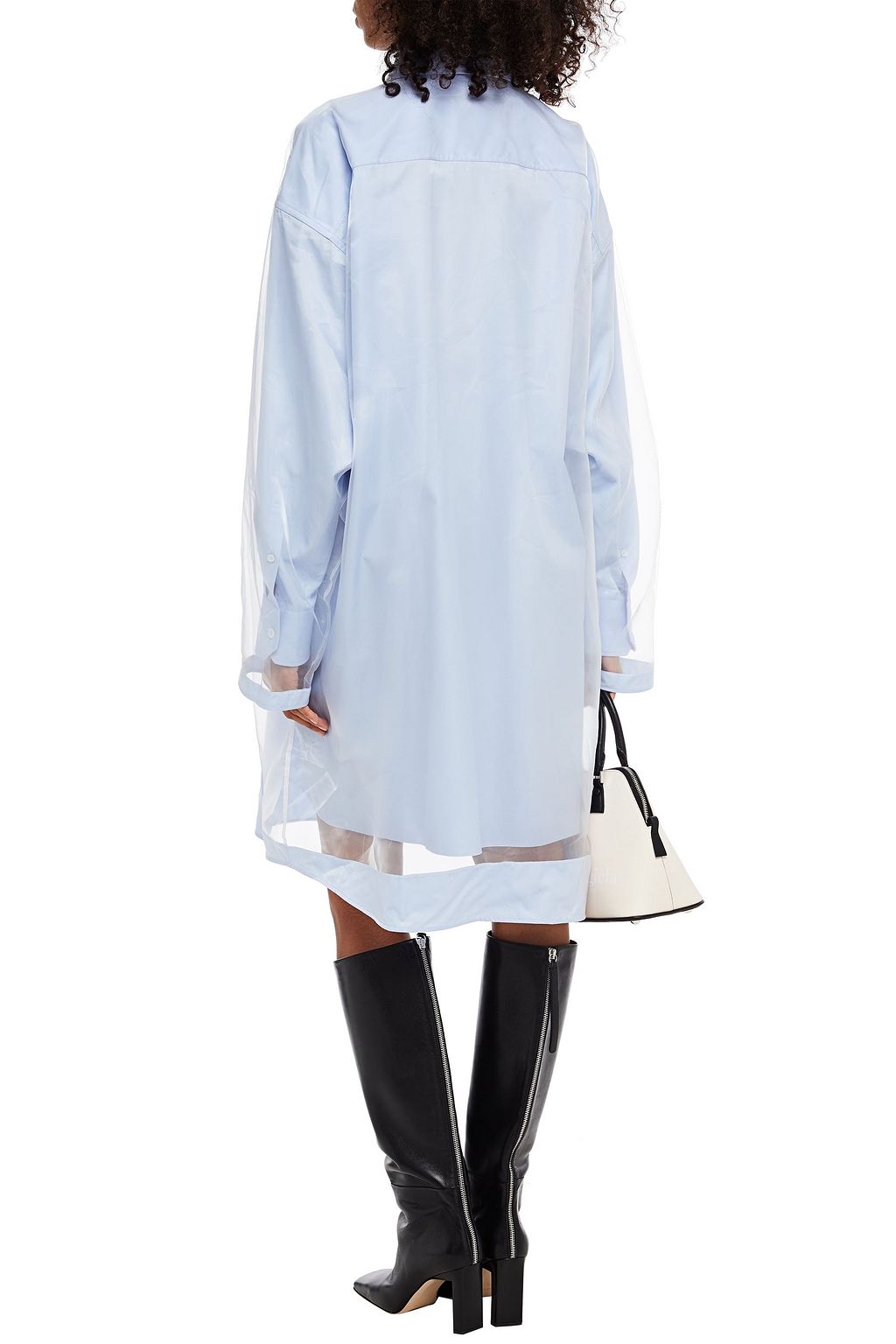 MAISON MARGIELA Organza-paneled cotton-poplin shirt dress