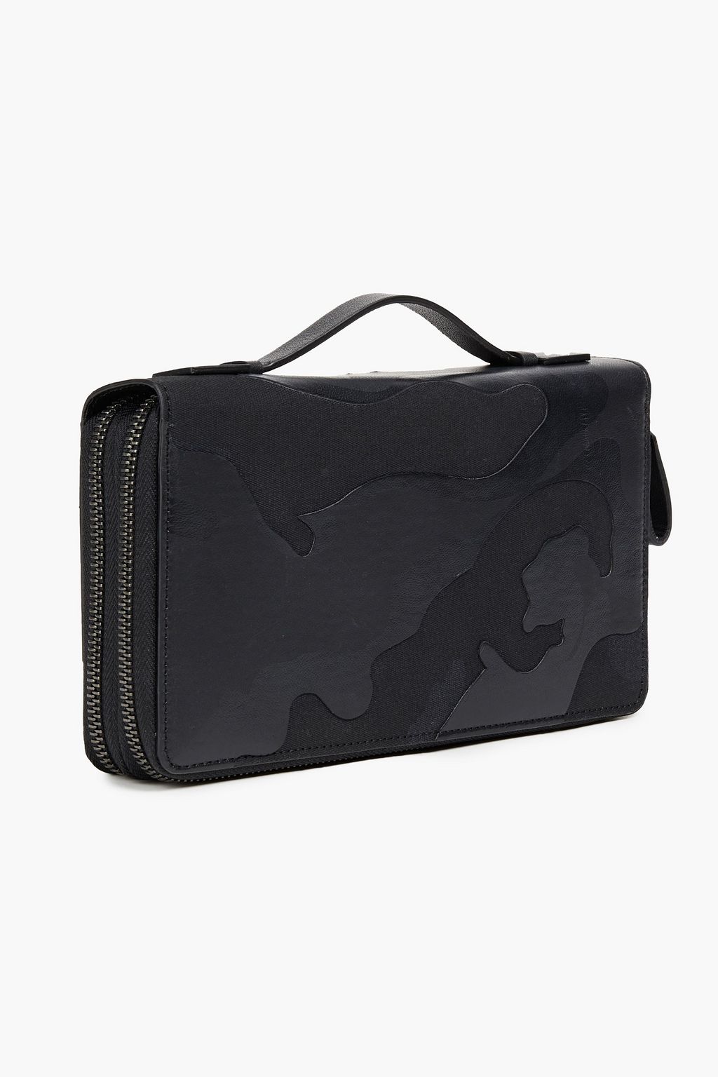 VALENTINO GARAVANI Printed canvas and leather wallet