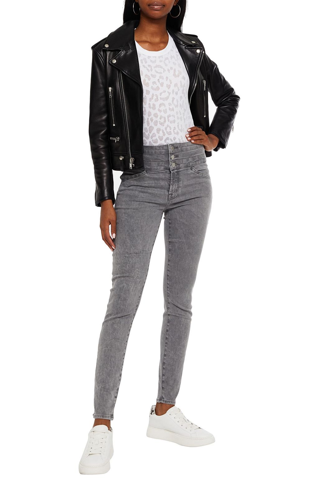 J BRAND Faded high-rise skinny jeans