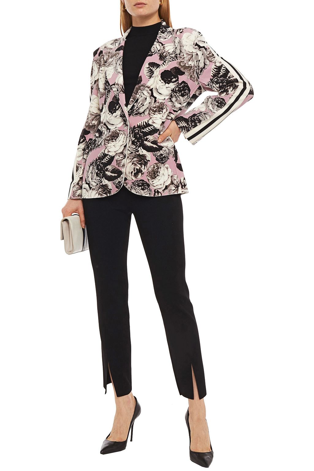 NORMA KAMALI Floral-print scuba blazer