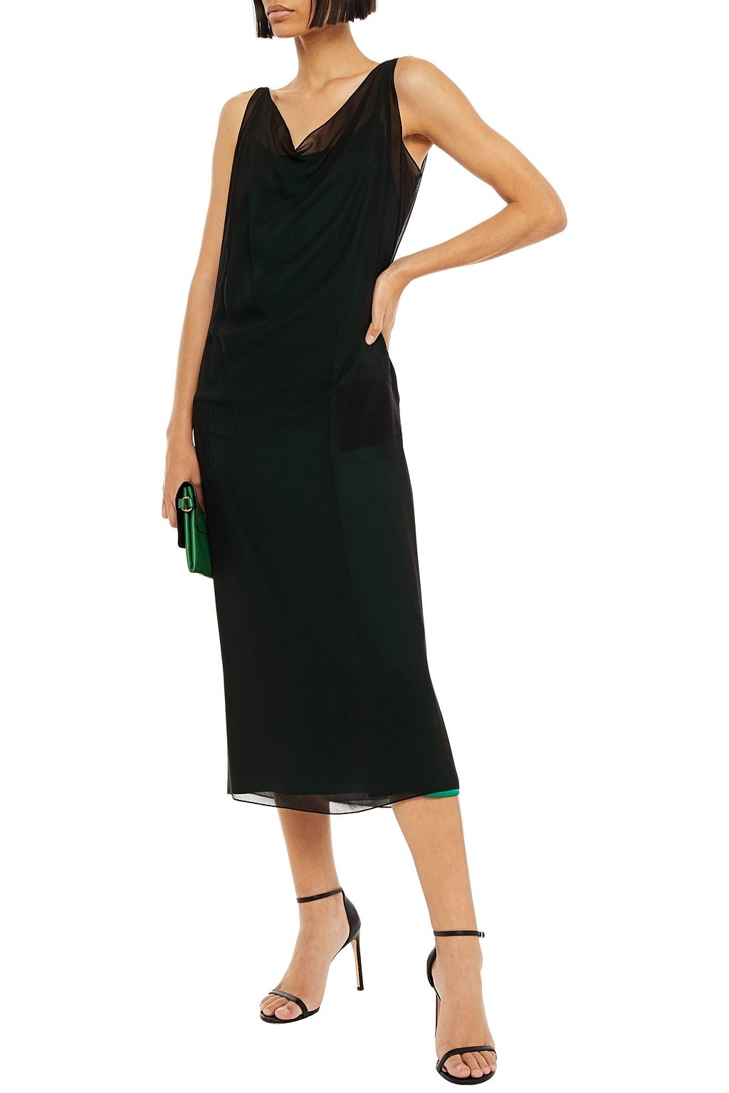 MAISON MARGIELA Draped silk-chiffon midi dress