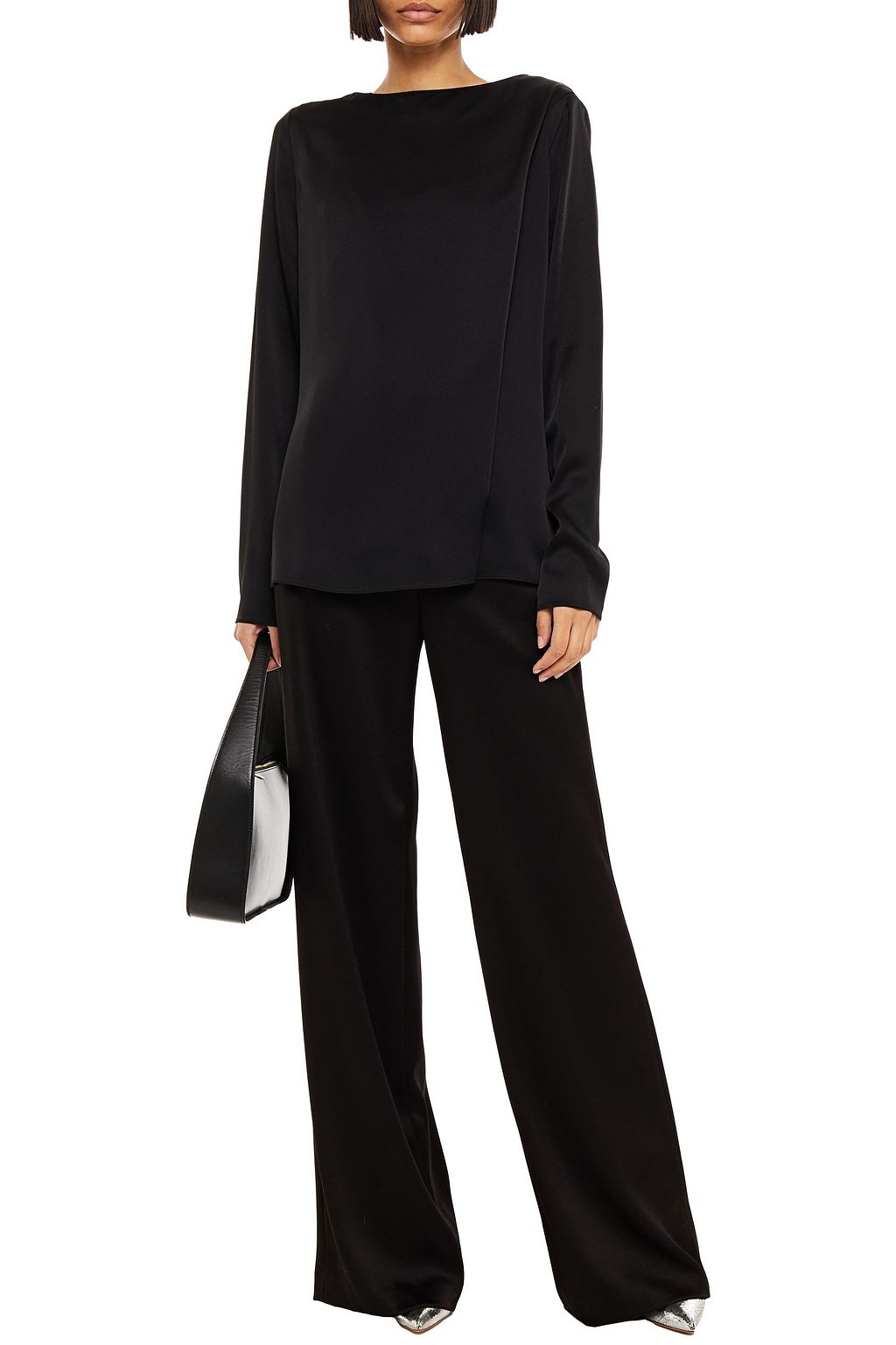 MAISON MARGIELA Satin-crepe top