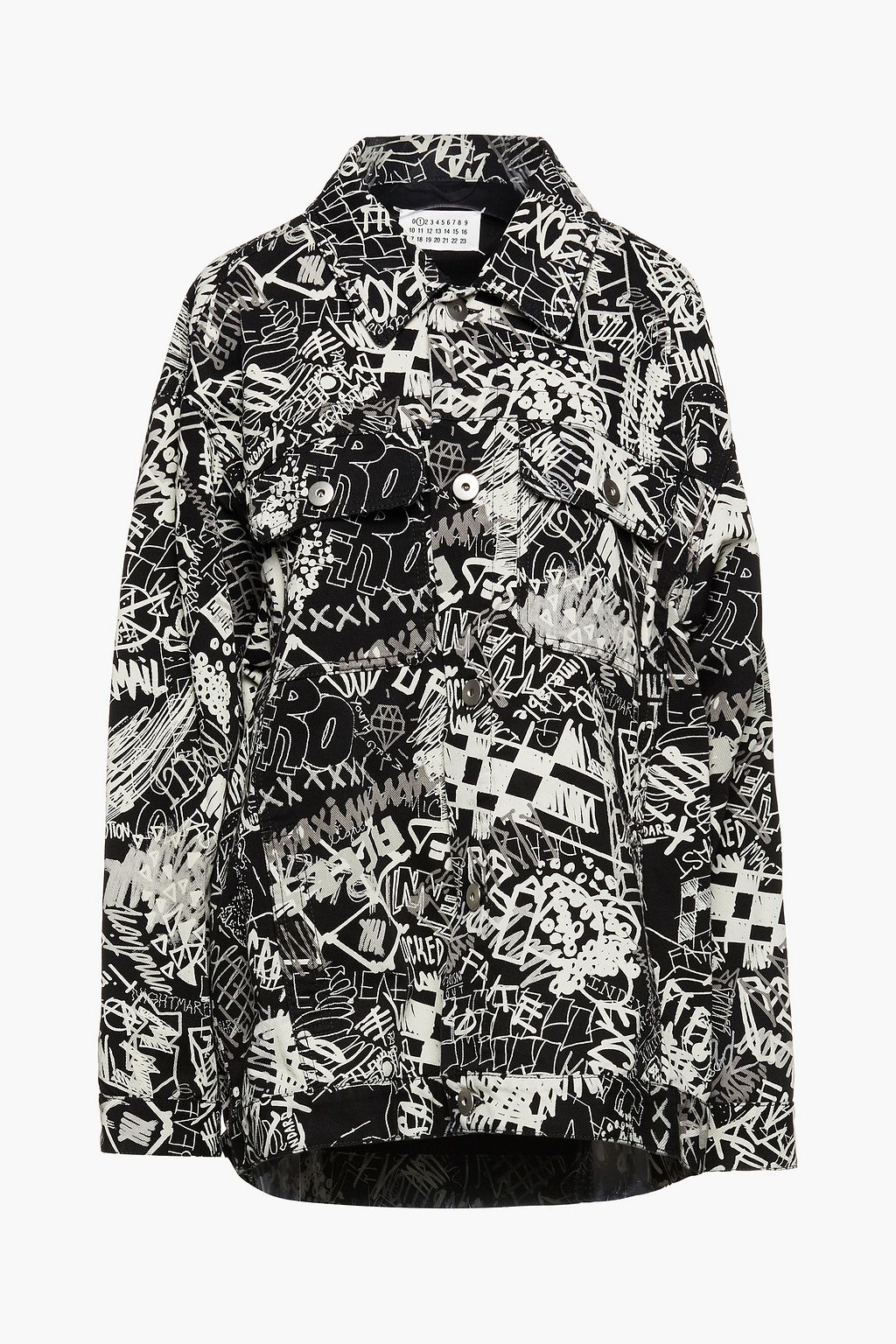 oversized printed denim jacket