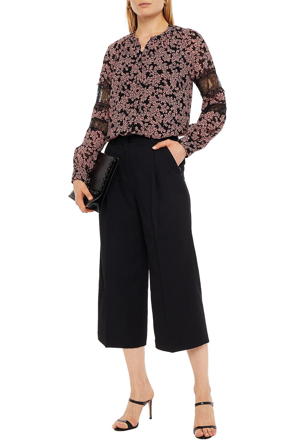 MICHAEL MICHAEL KORS Cropped piqué straight-leg pants
