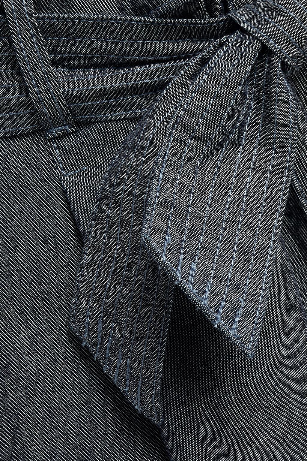 J BRAND Belted cotton-chambray wide-leg pants