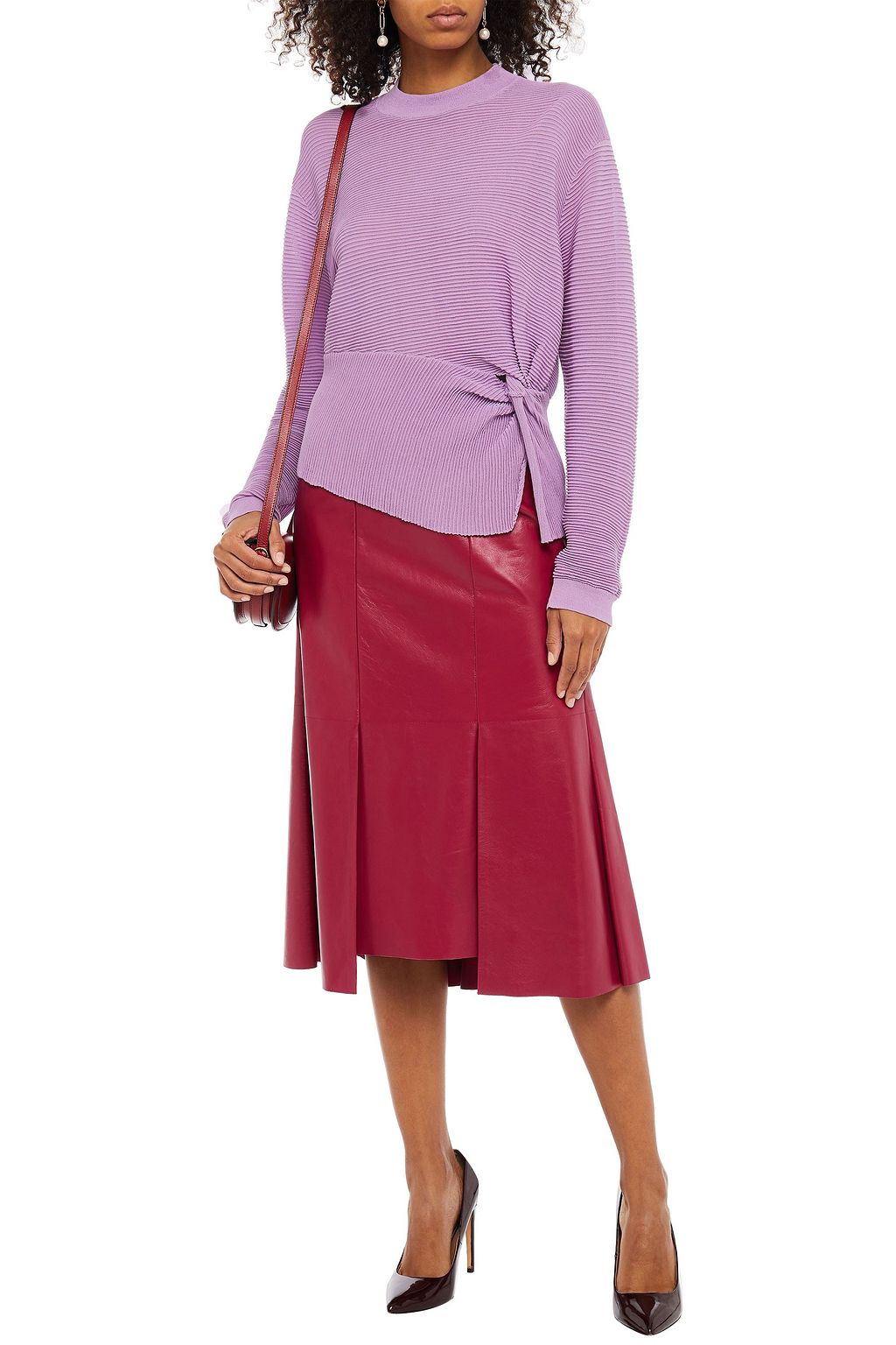 MICHELLE MASON Twisted ribbed cotton-blend sweater