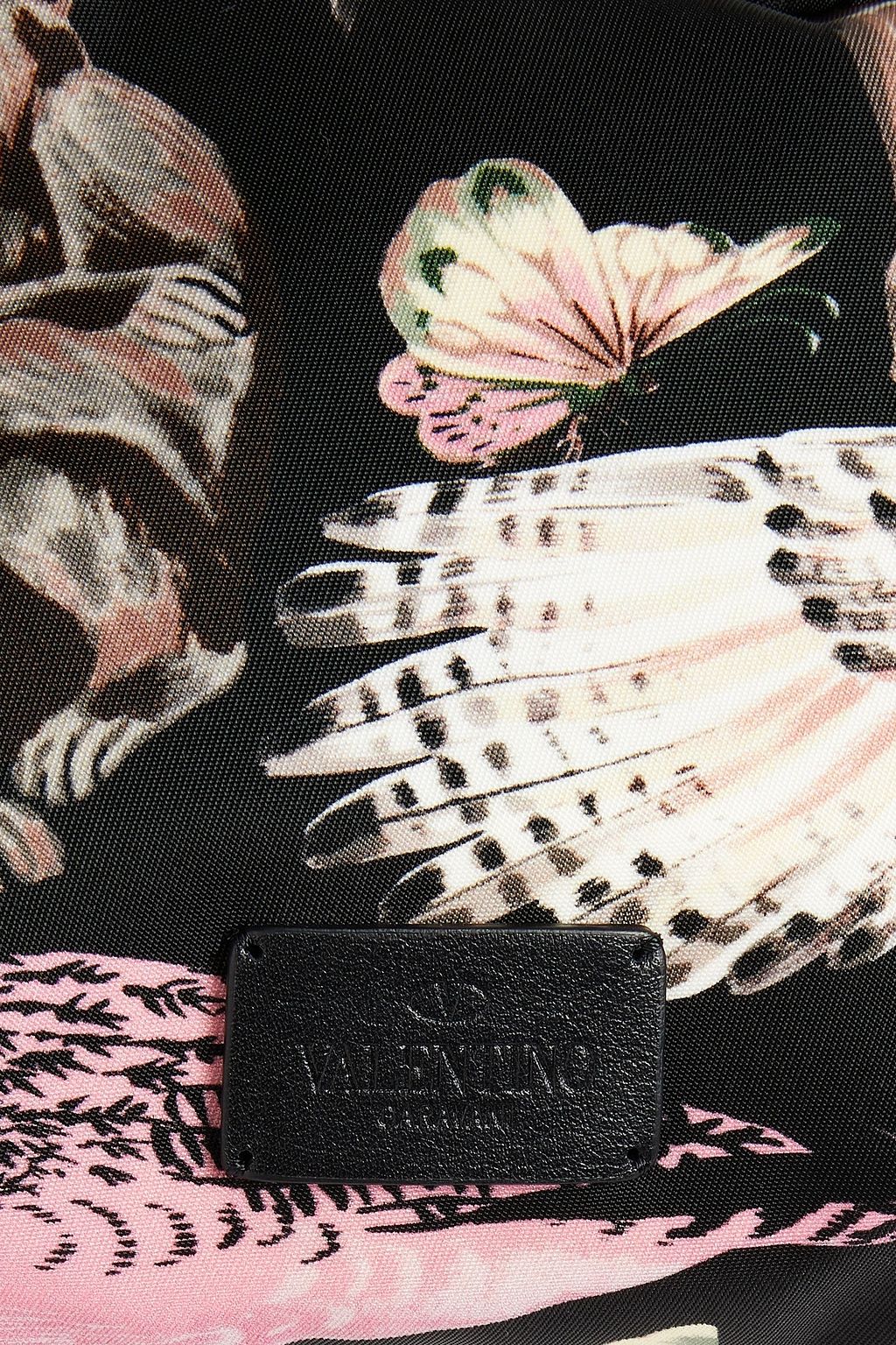 VALENTINO GARAVANI Leather-trimmed printed twill pouch