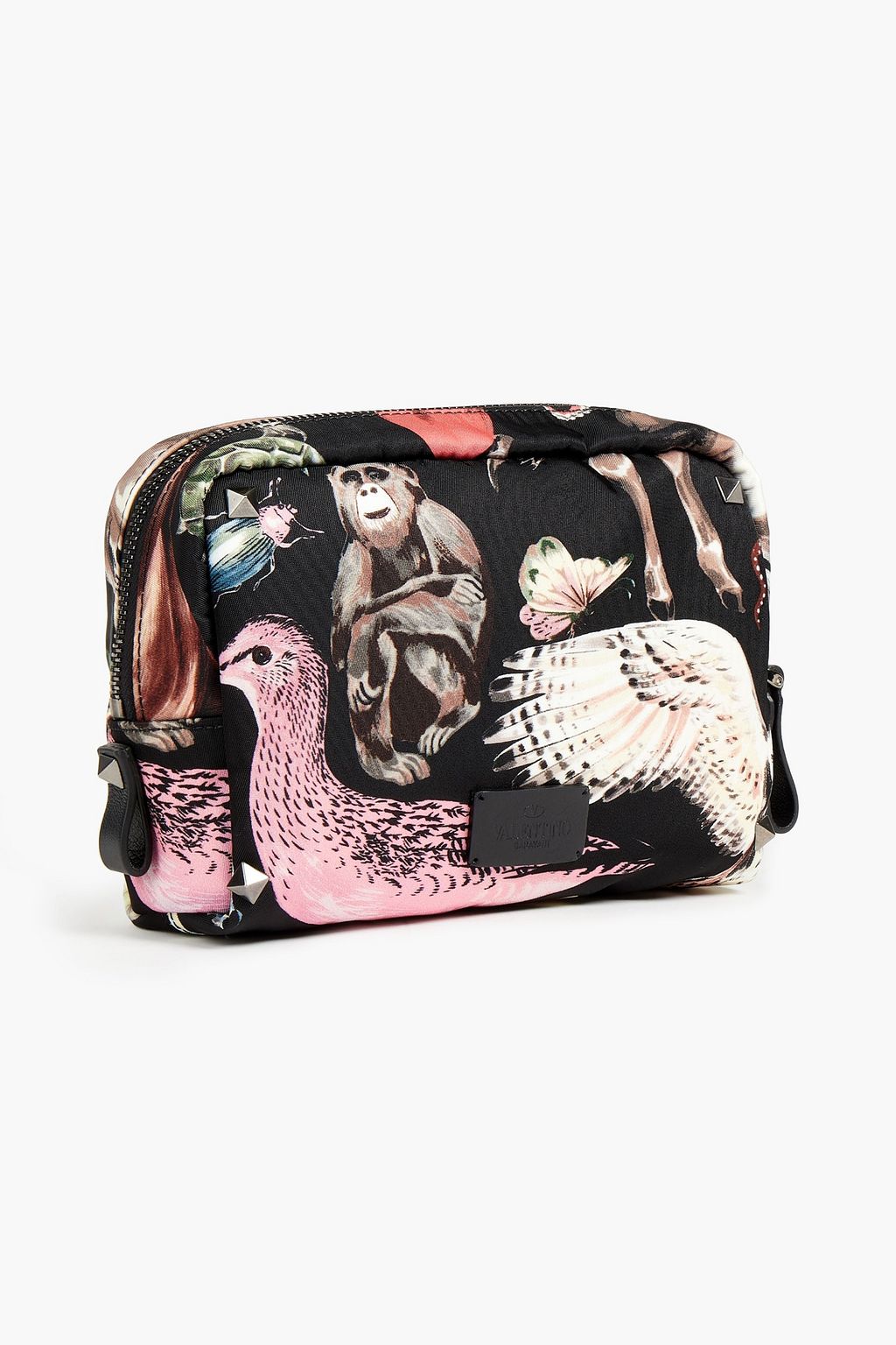 VALENTINO GARAVANI Leather-trimmed printed twill pouch