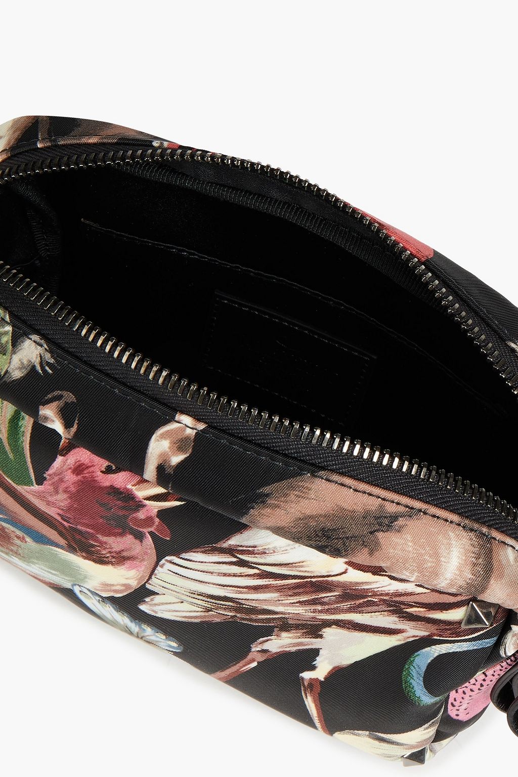 VALENTINO GARAVANI Leather-trimmed printed twill pouch