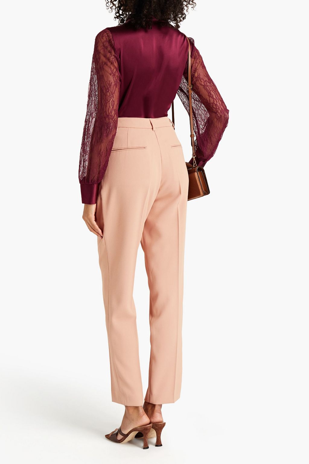 CAMI NYC Camberlyn pussy-bow lace-paneled silk-charmeuse blouse