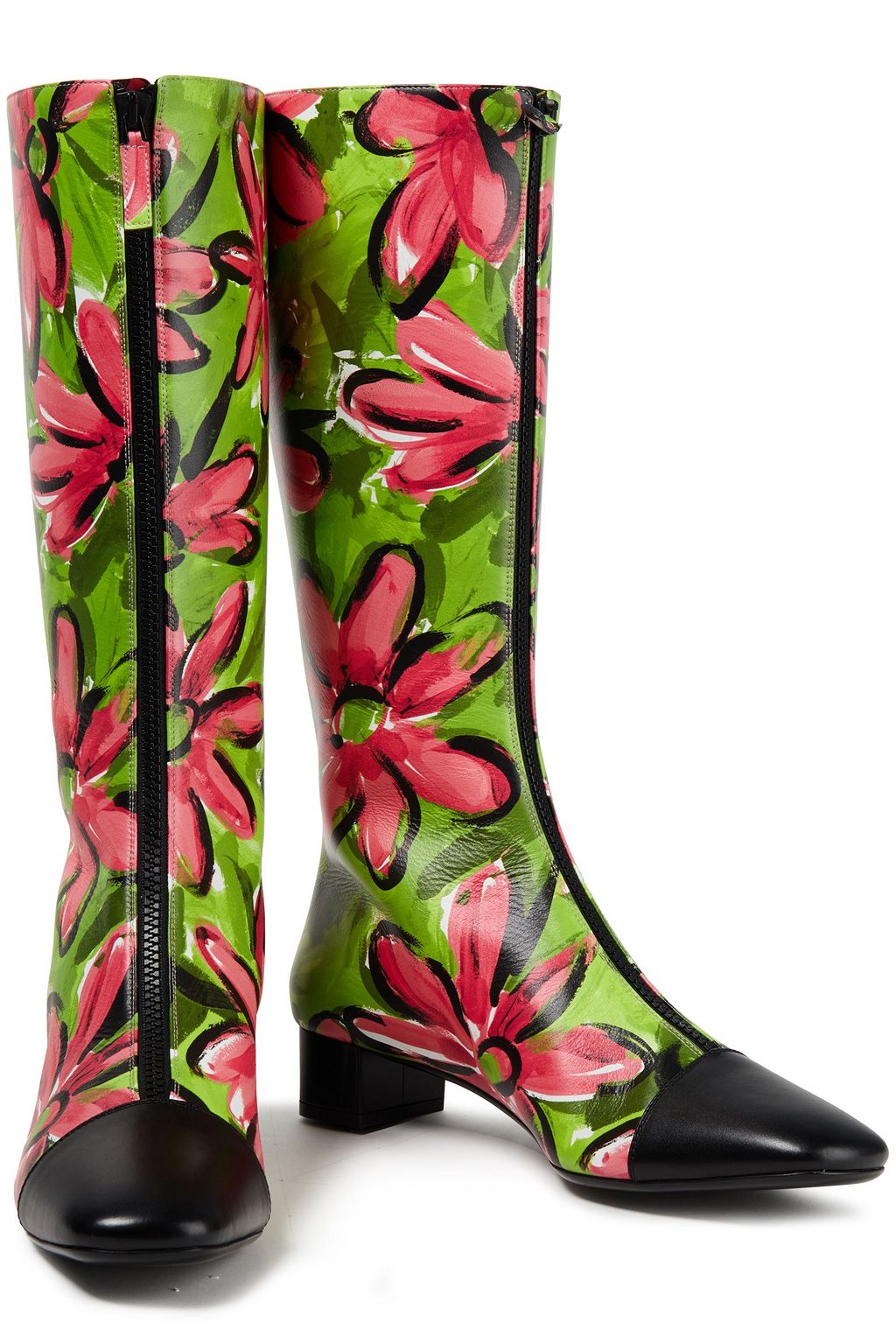 MICHAEL KORS COLLECTION Printed leather knee boots