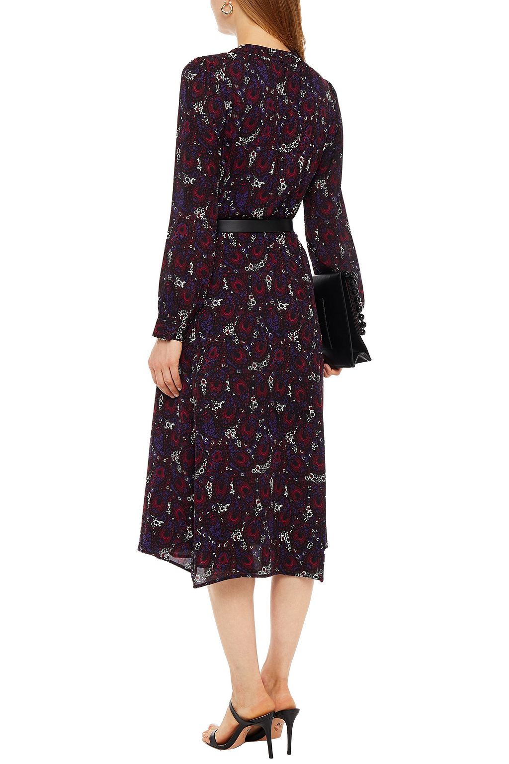 MICHAEL MICHAEL KORS Belted printed crepe midi dress