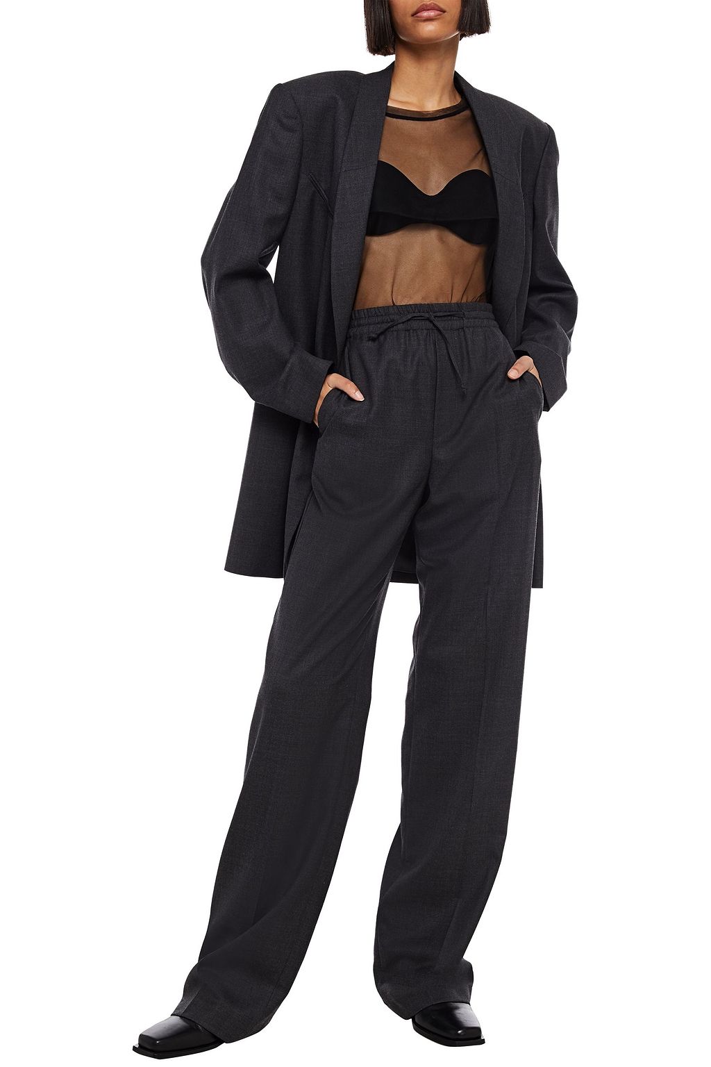 MAISON MARGIELA Wool-blend twill straight-leg pants