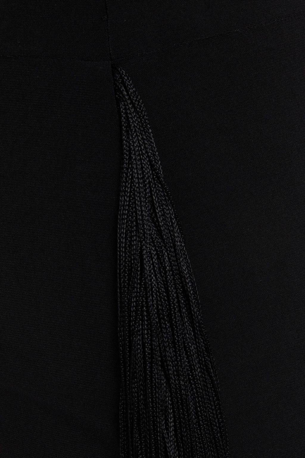 NORMA KAMALI Fringed stretch-jersey midi skirt