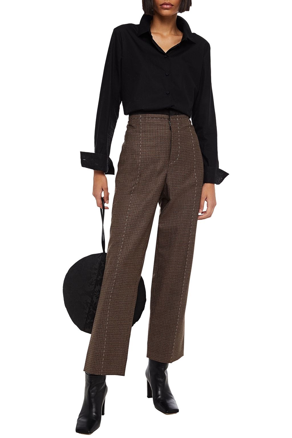 MAISON MARGIELA Houndstooth wool straight-leg pants
