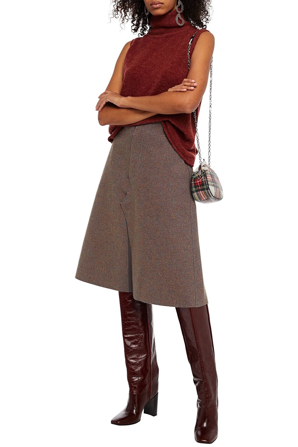 MAISON MARGIELA Herringbone wool-twill culottes