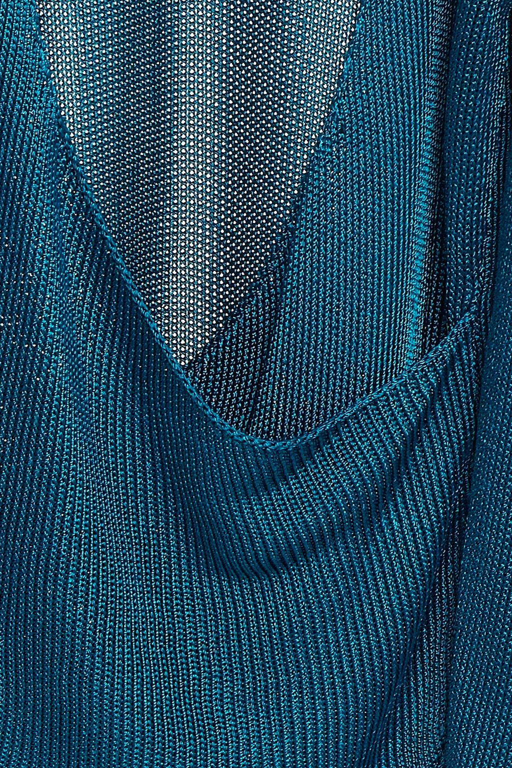 MICHELLE MASON Wrap-effect metallic knitted sweater