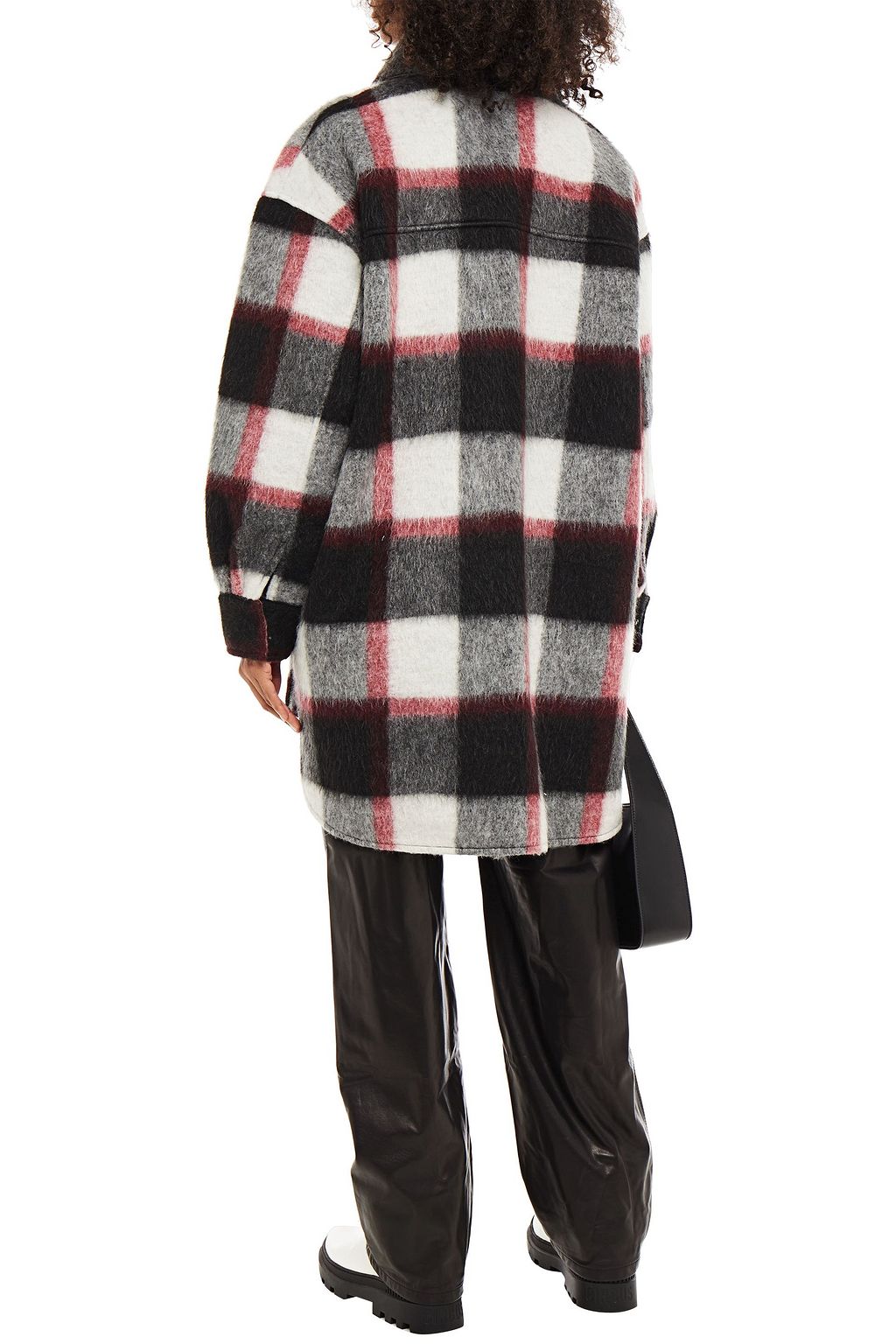 STAND STUDIO Sabi oversized checked wool-blend felt coat