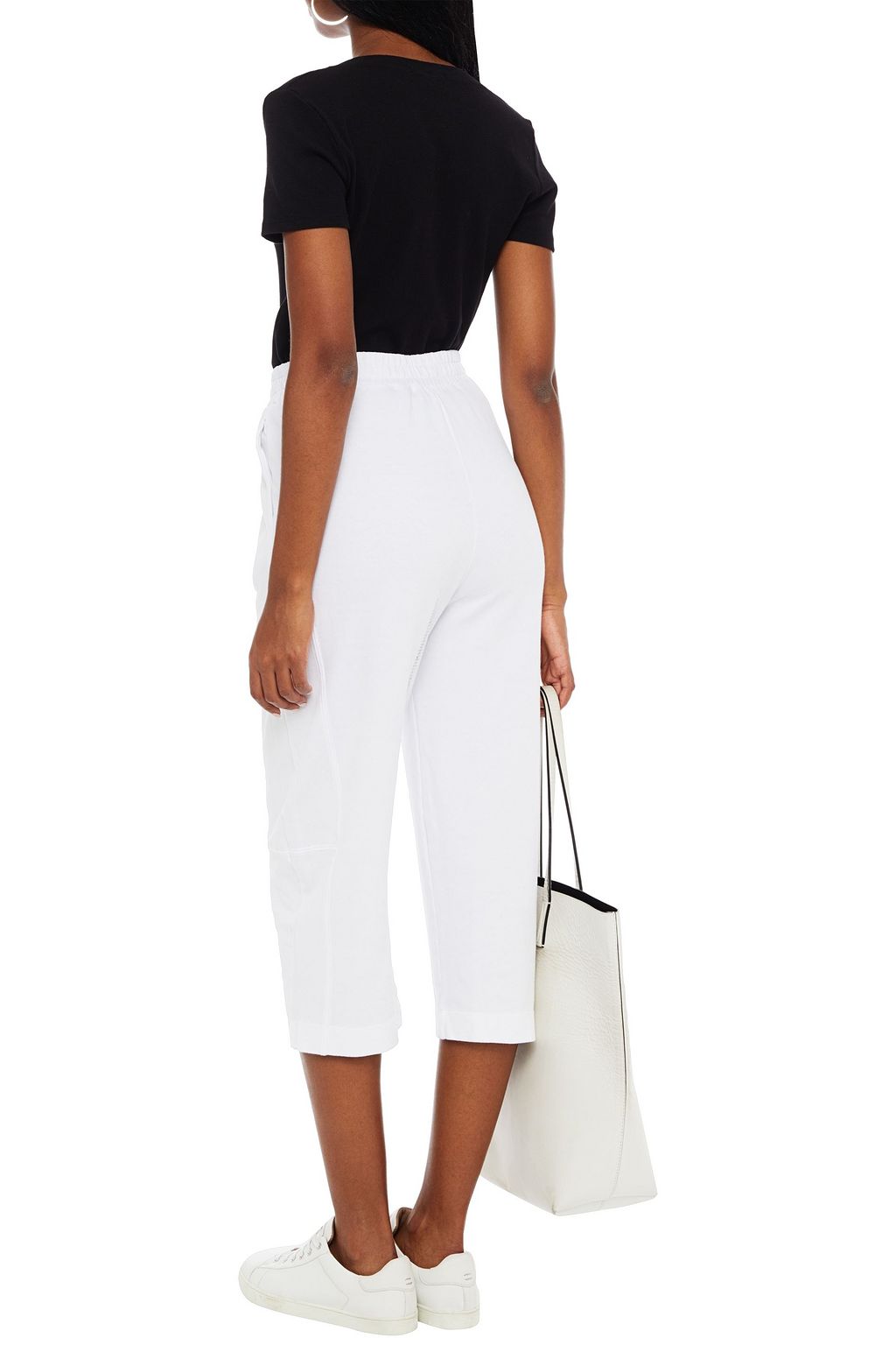STATESIDE Cropped French cotton-terry track pants