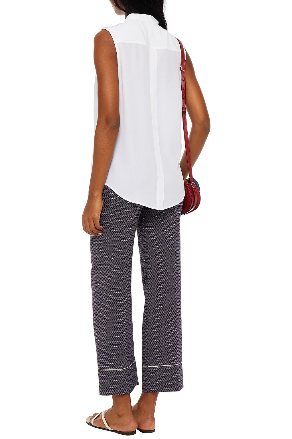 LORO PIANA Printed silk-blend crepe straight-leg pants